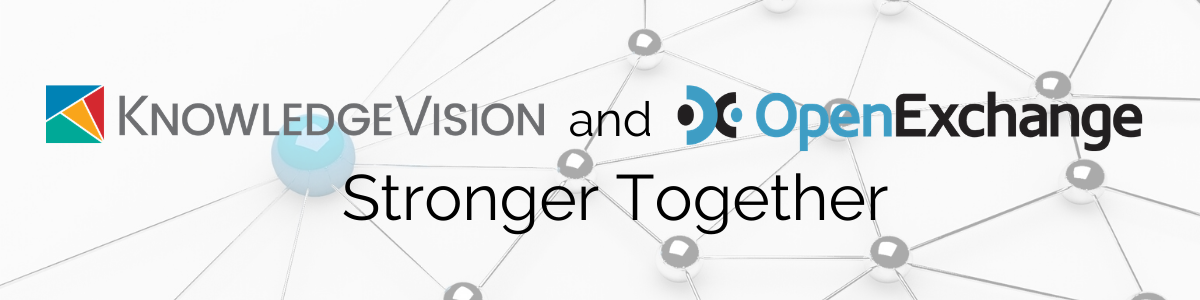 Banner describing the recent merger between Knovio creator KnowledgeVision and OpenExchange